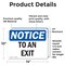 Signmission Exit Sign, Vinyl Decal, 14 in W, 10 in H, To An Exit OS-2PACK-NS-D-1014-L-18679 - alternate 3